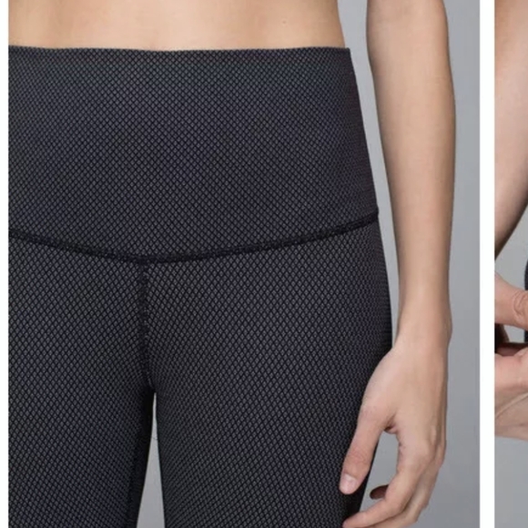 Lululemon Wunder Under Pant *Print (Roll Down)Diamond Dot Black White - Picture 6 of 15
